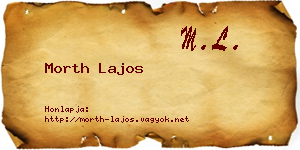 Morth Lajos névjegykártya